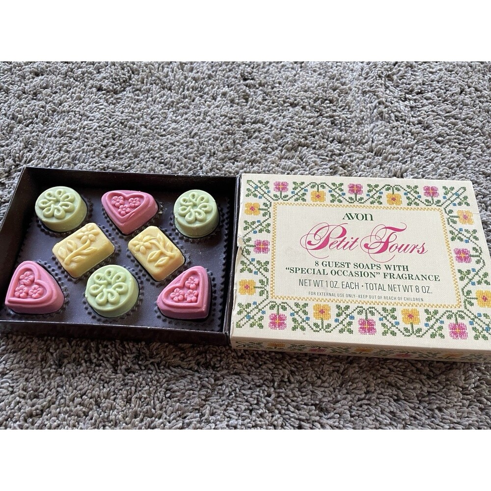 Vintage Avon Hostess Soaps Petit Fours 8 Guest  "Special Occasion" Fragrance NIB